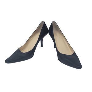 Calvin Klein Shoes Dolly E3854 Classic Black High Heels Pump Leather Size 6B